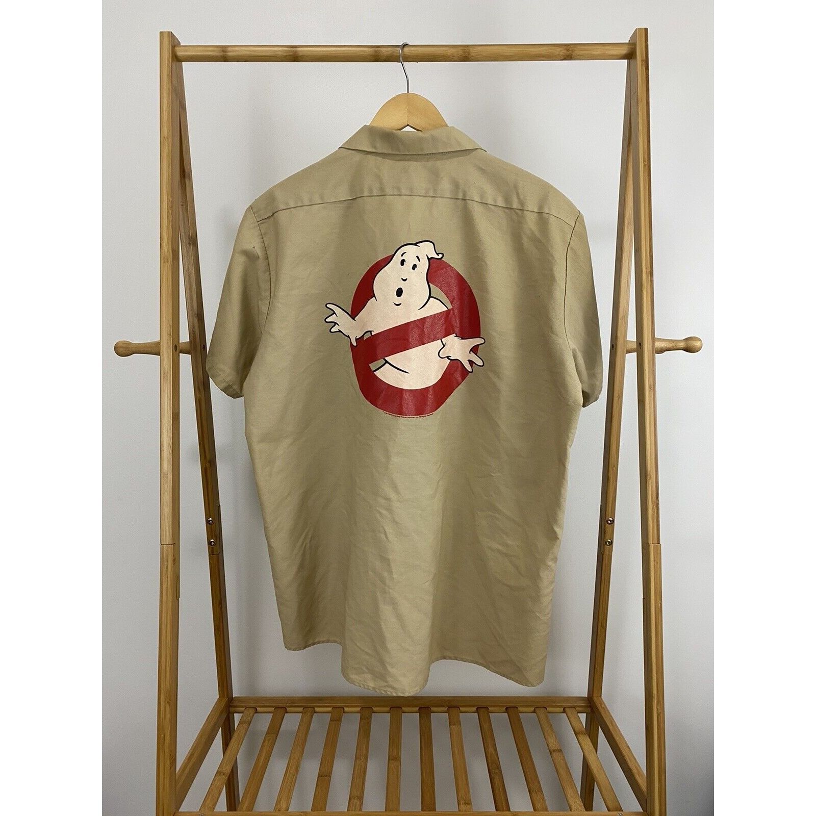 Vintage Vtg 80s Ghostbusters Columbia Movie Mechanic Work Shirt Xl