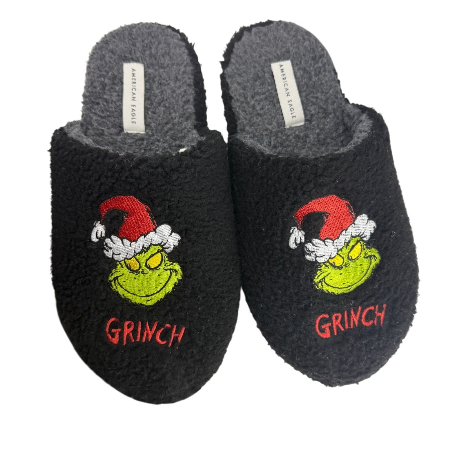 Eagle Outfitters American Eagle Grinch Slipper Black Slip On Hard Sole L