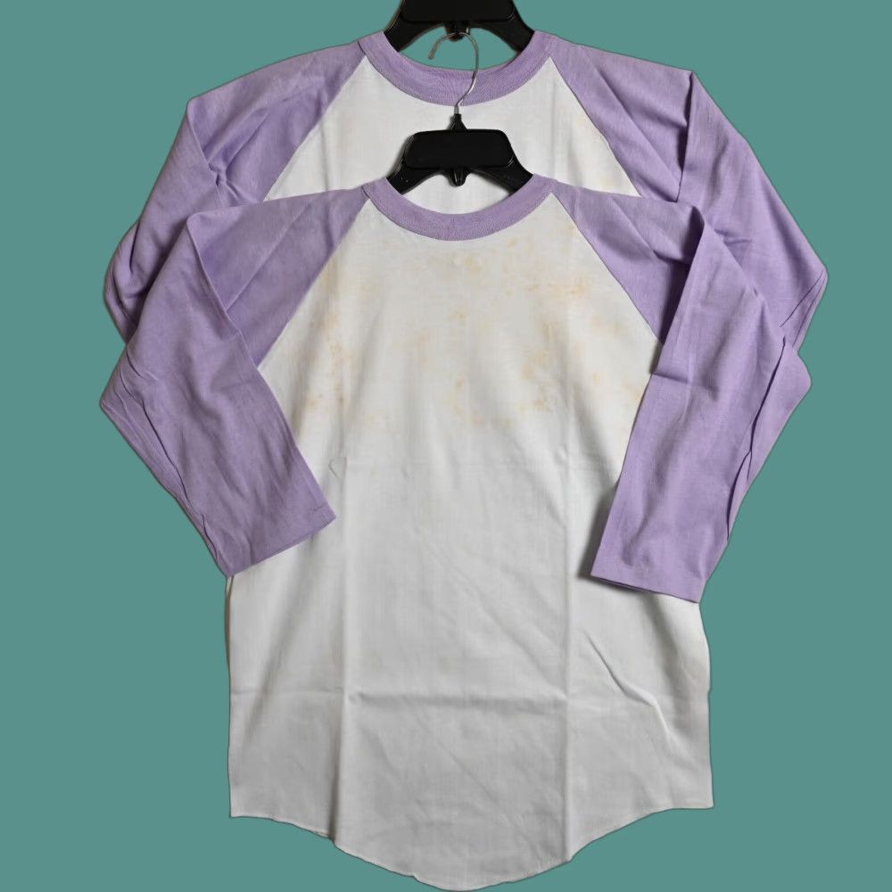 Vintage Cal Cru Baseball T Shirt 3 4 Sleeve Unisex Adult Medium Lavender White Retro Sportsw Hoodie, Sweatshirt