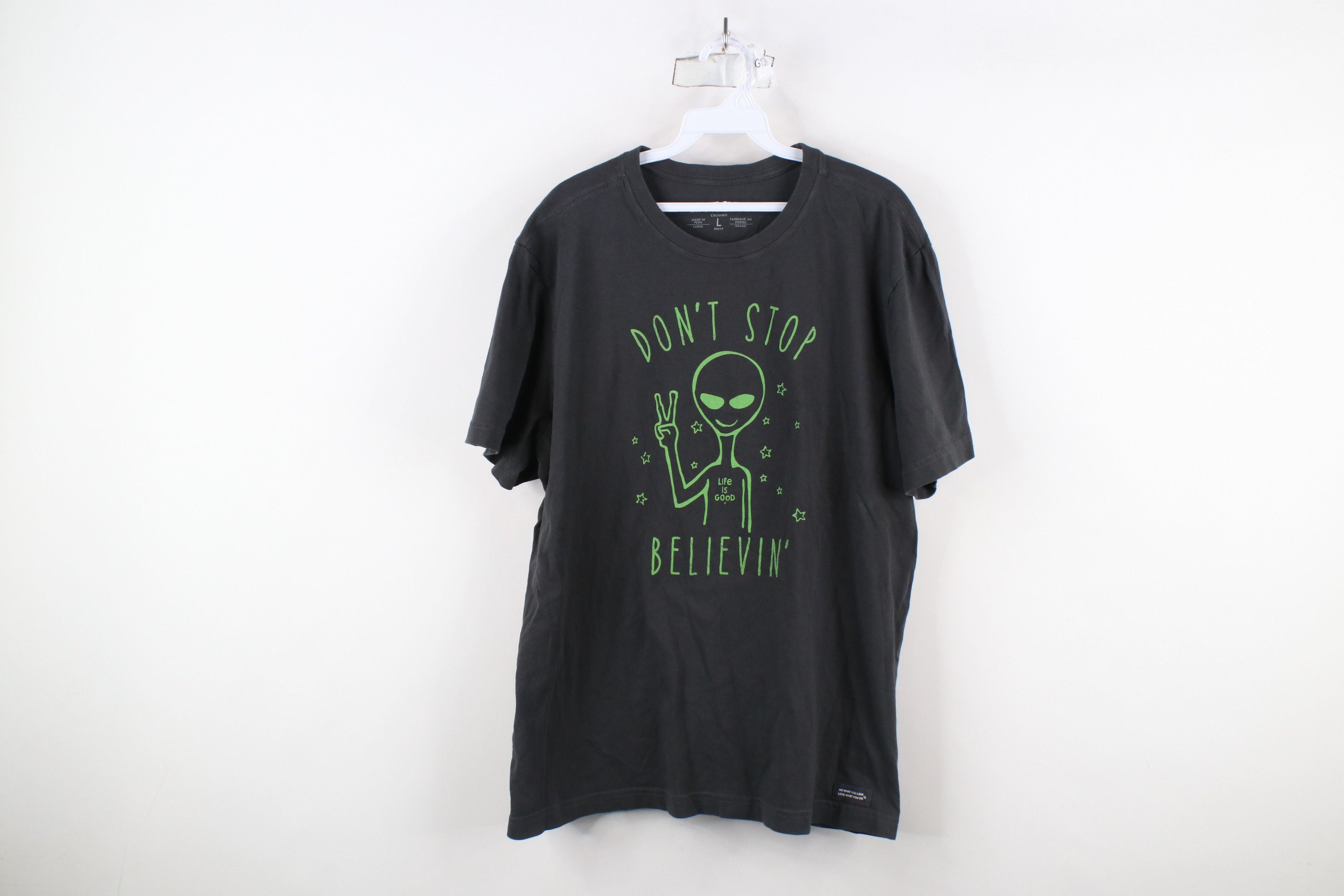Vintage Life Is Good Spell Don T Stop Believing Alien Space T Shirt