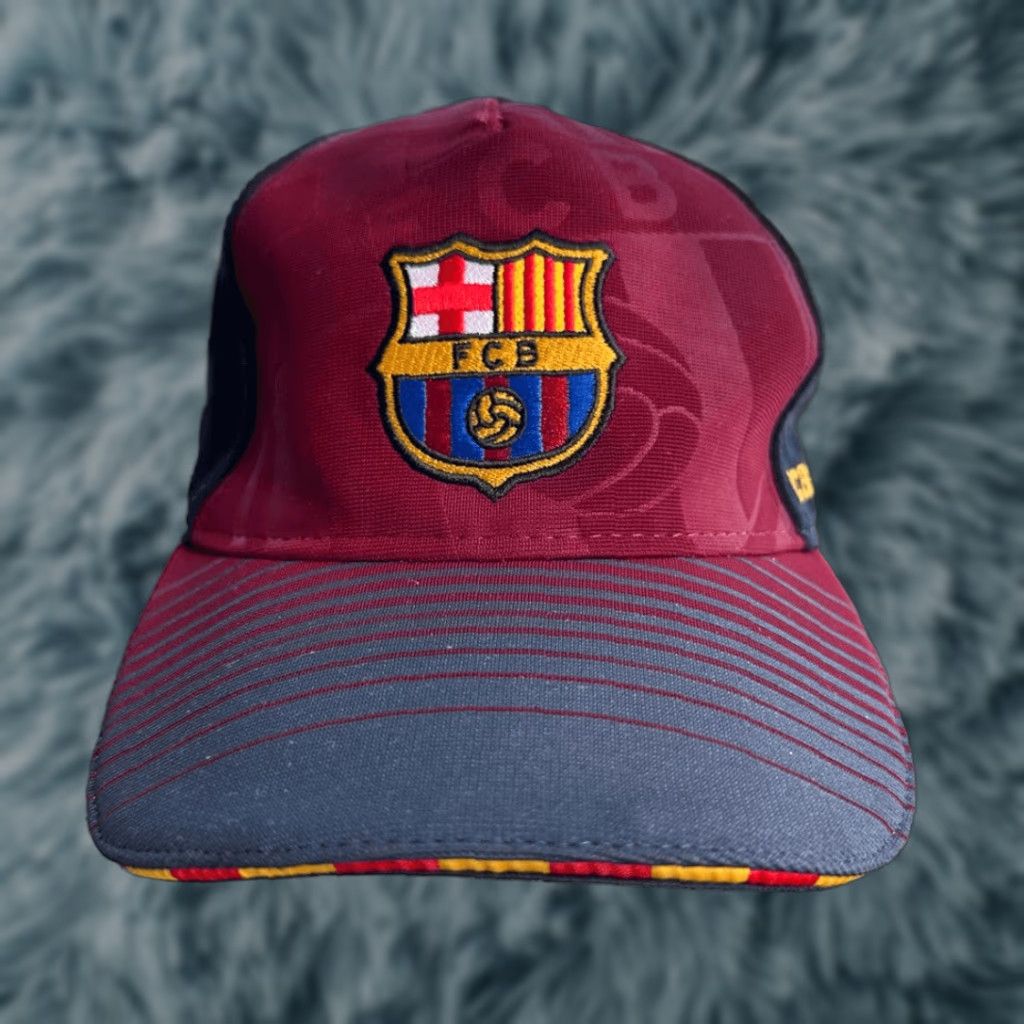 Vintage Fc Barcelona Embroidered Adjustable Cap Maroon Blue Soccer La Liga Barca Men One Siz