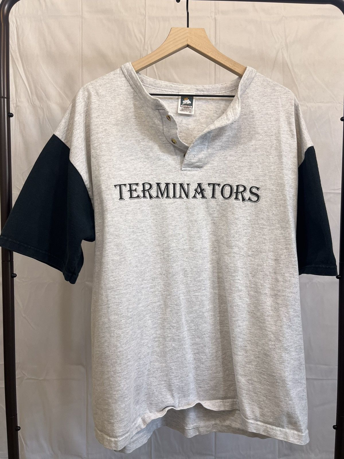 Vintage Terminators Baseball Henley 90s Y2k Tee