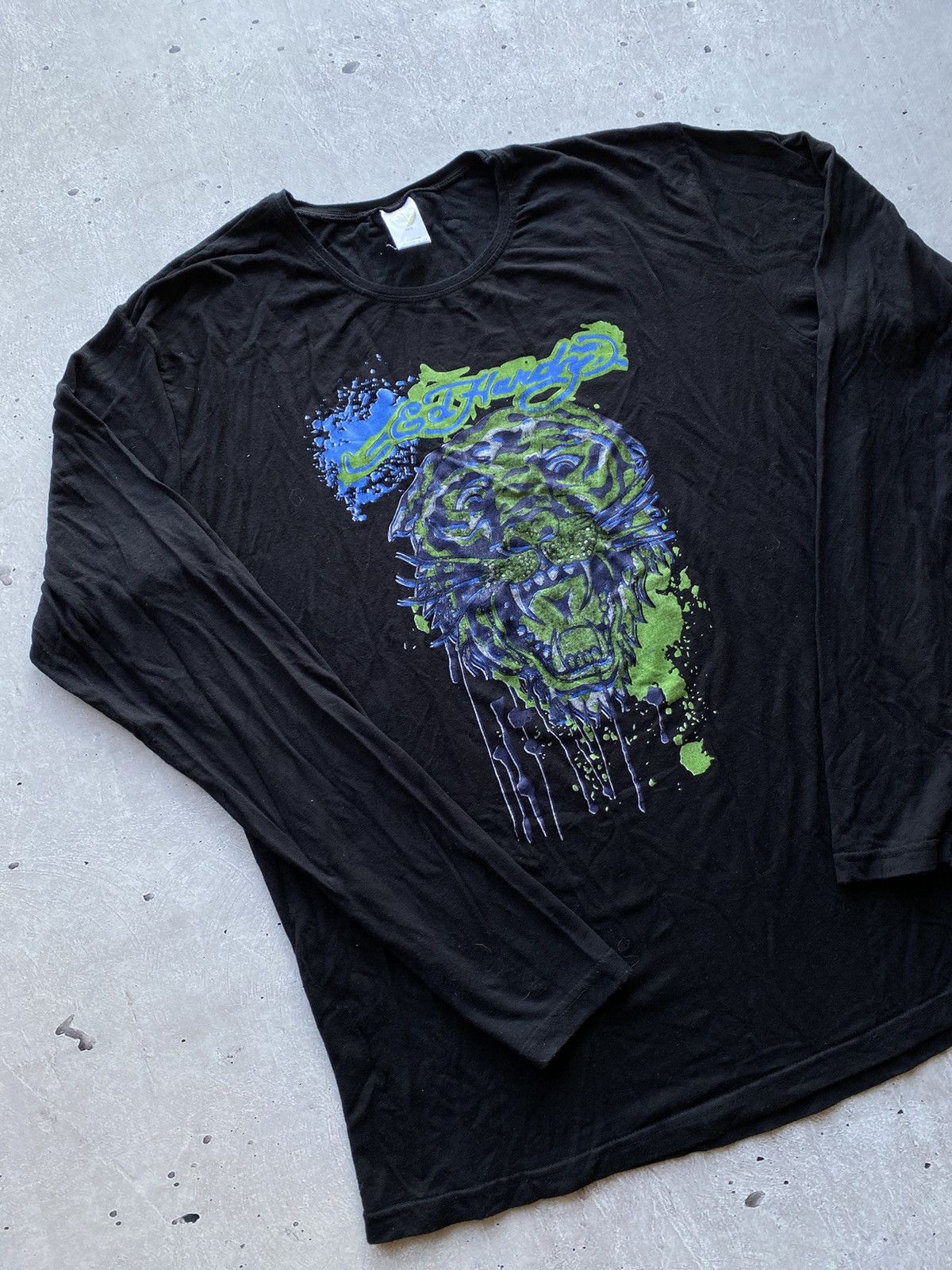Vintage Y2k Ed Hardy Made In Usa Longsleeve T Shirt Big Logo Hoodie, Sweatshirt | FlexRushtees.com