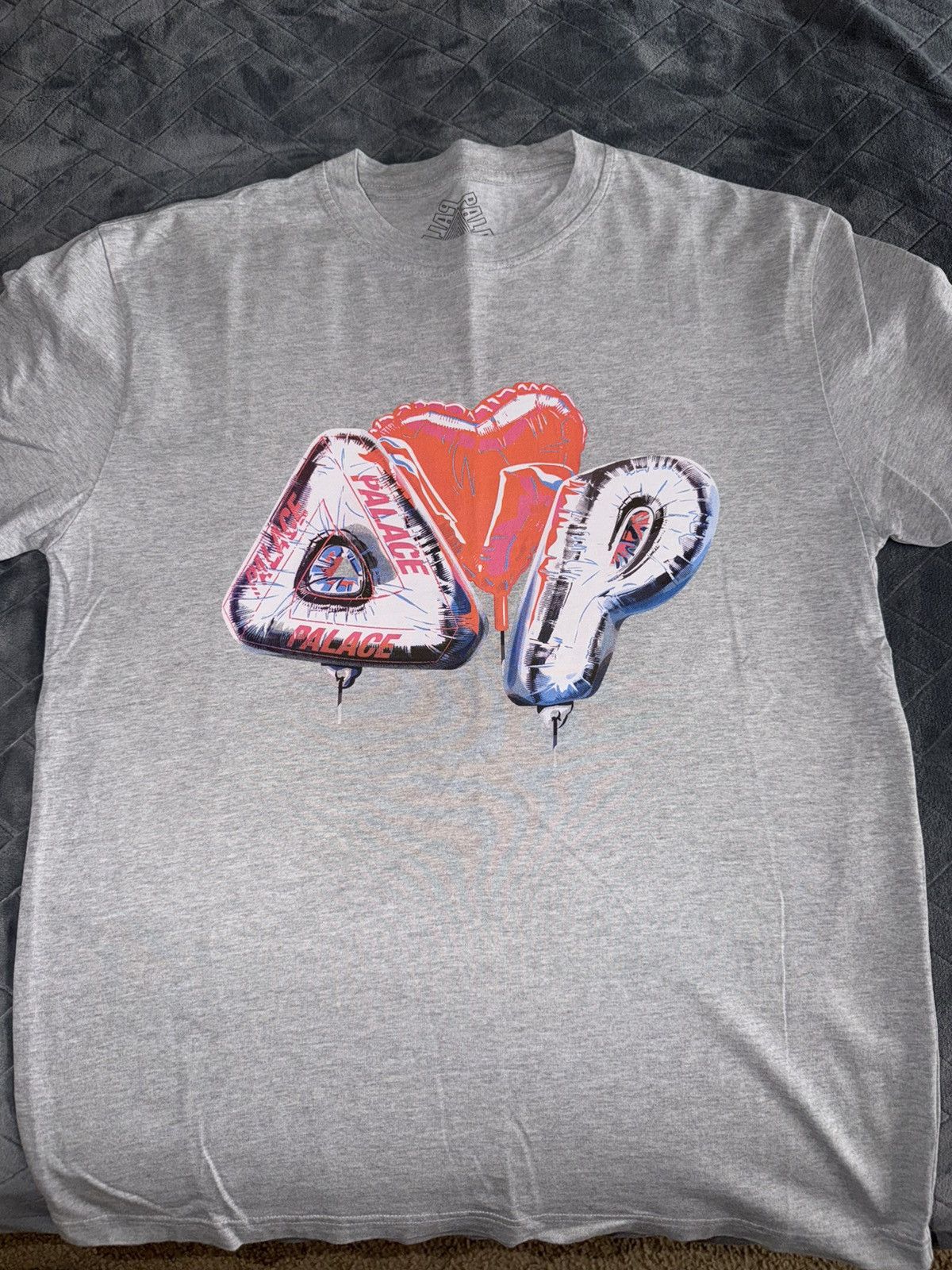 Palace Inflator Grey Tee Hoodie, Sweatshirt | FlexRushtees.com