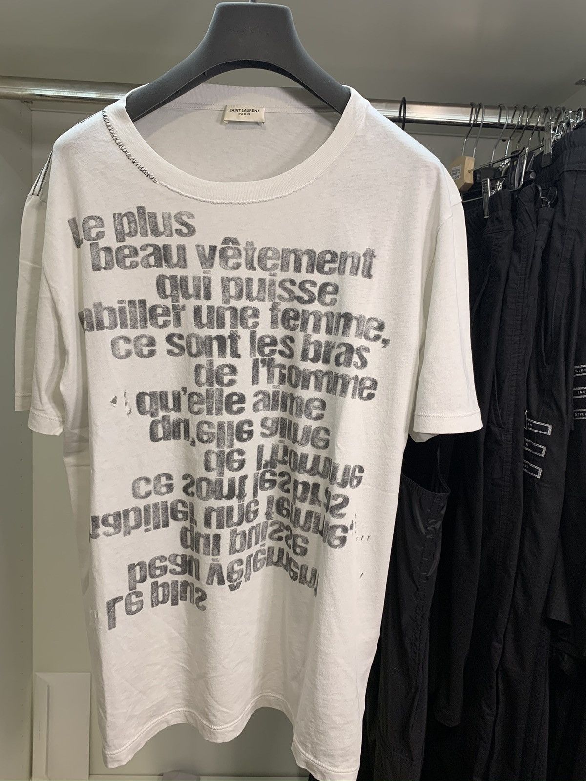 Yves Saint Laurent Unisex Ysl Slogan T Shirt Size M