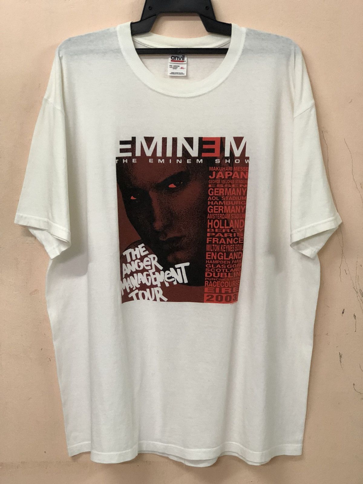 Rap Tees X Vintage Vintage 03 Eminem Tour Rap Tee Hoodie, Sweatshirt | FlexRushtees.com