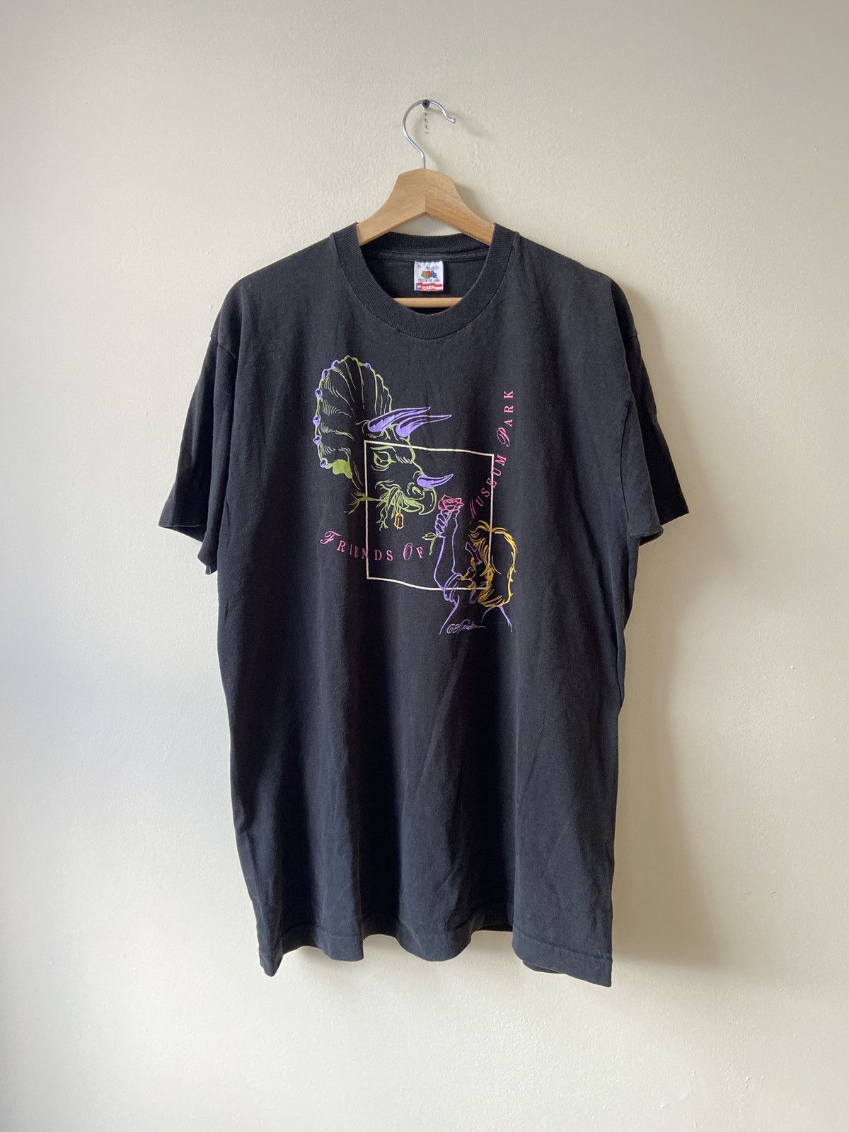 Vintage 90 S Museum Park Art Dinosaur Black Tee Shirt Hoodie, Sweatshirt | FlexRushtees.com