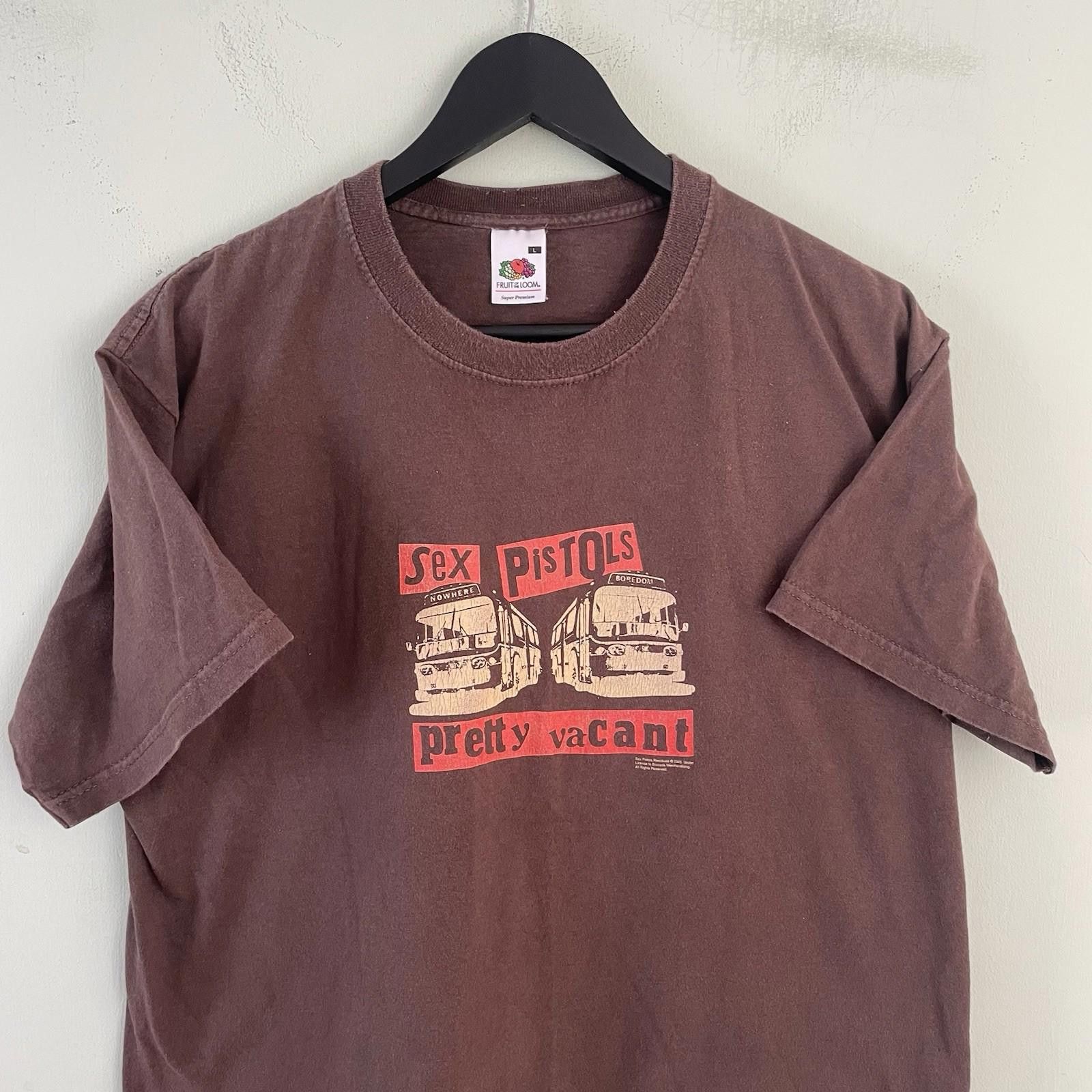 The Unbranded Brand Vintage 2005 Sex Pistols Pretty Vacant Brown T Shirt Large Hoodie, Sweatshirt | FlexRushtees.com