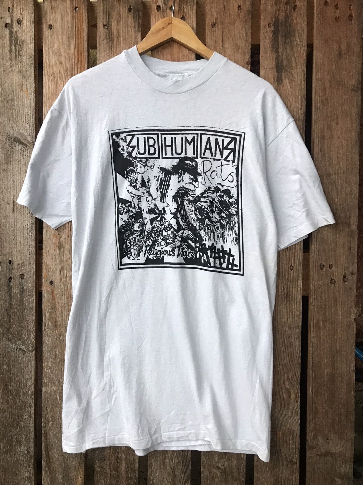 Vintage Vtg 90s Subhumans Rats Uk Punk Band Tee Hoodie, Sweatshirt | FlexRushtees.com