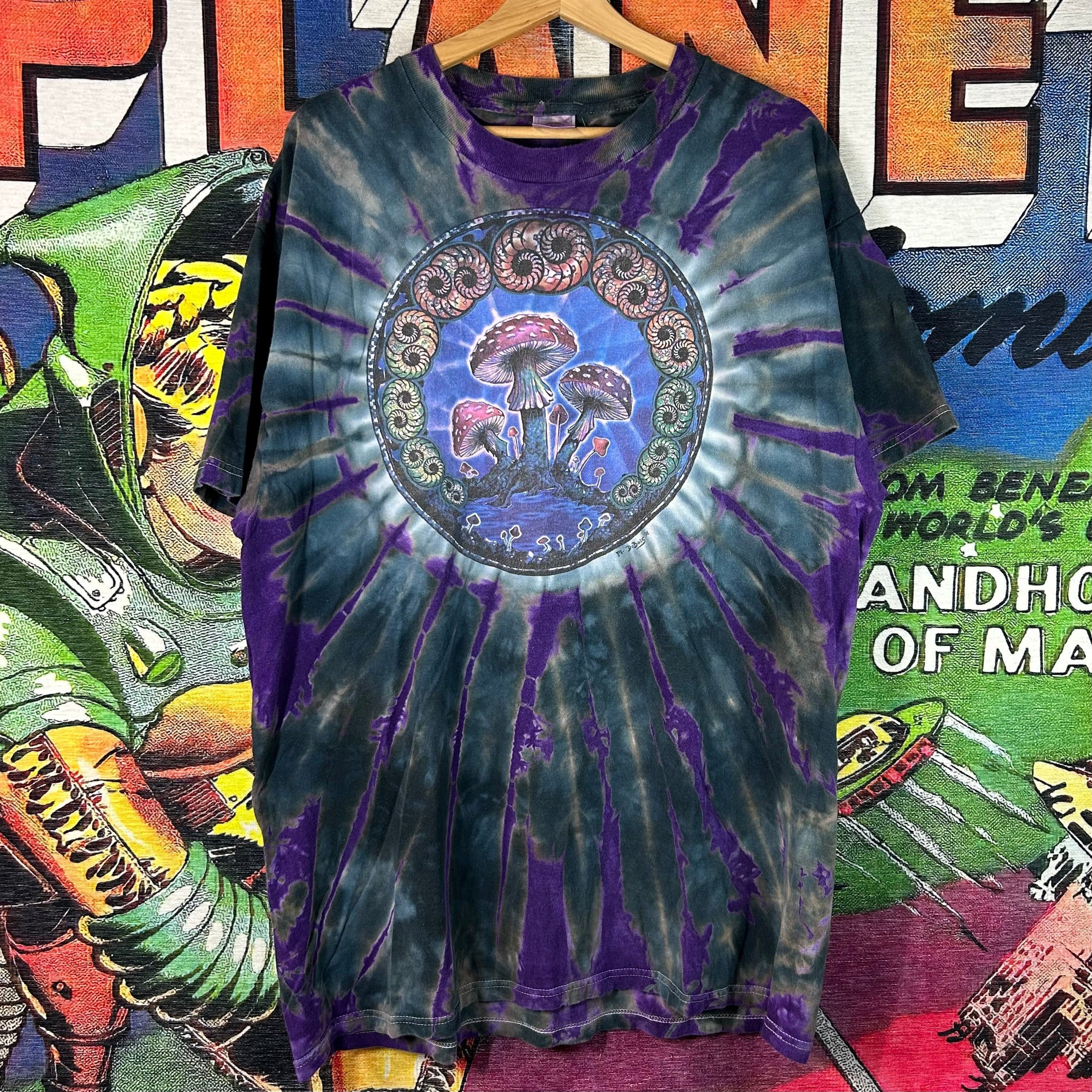 Vintage 90s Mike Dubois Mushrooms Tie Dye Tee Size Xl