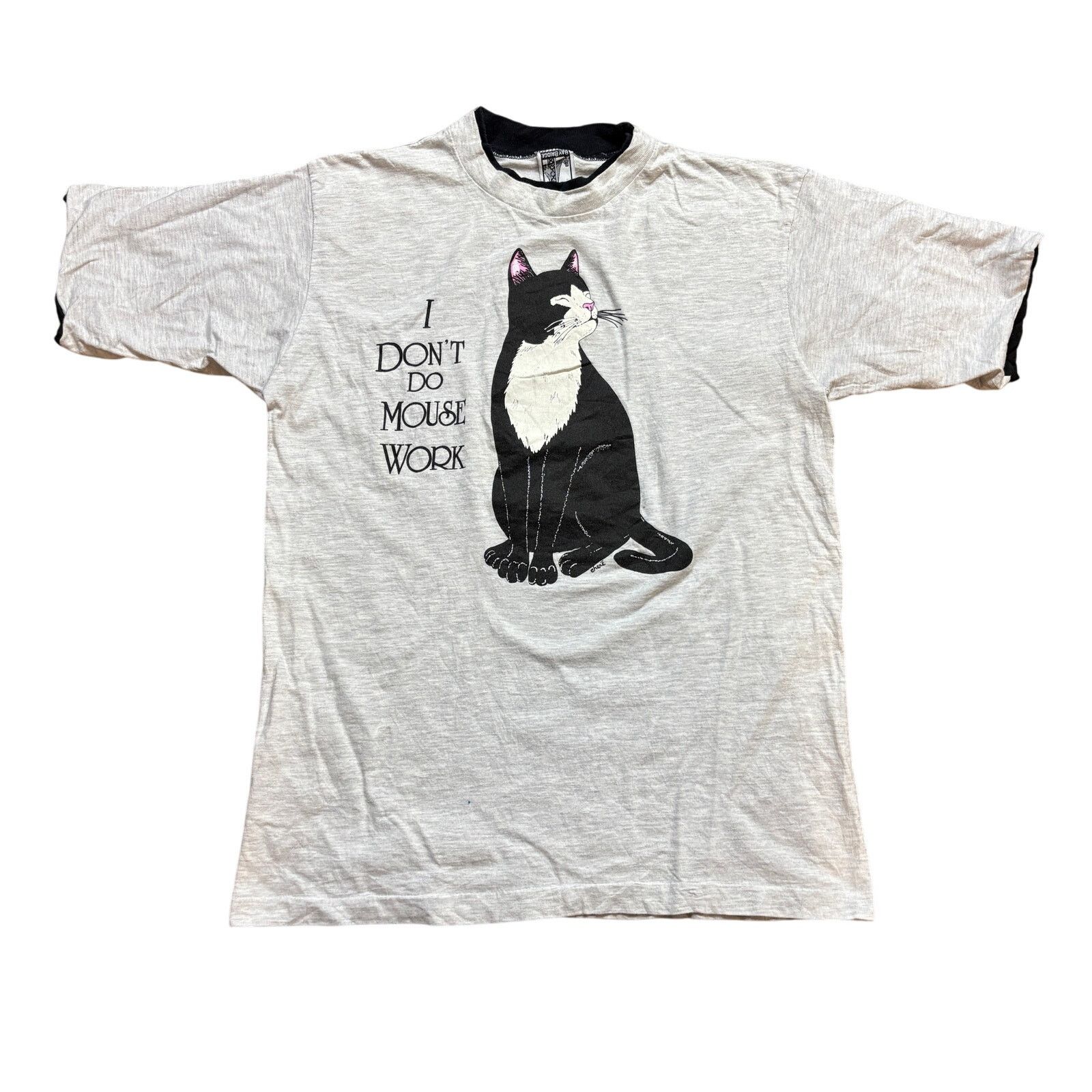 Vintage I Don T Do Mouse Work Funny Cat T Shirt Medium Humor Hoodie, Sweatshirt | FlexRushtees.com