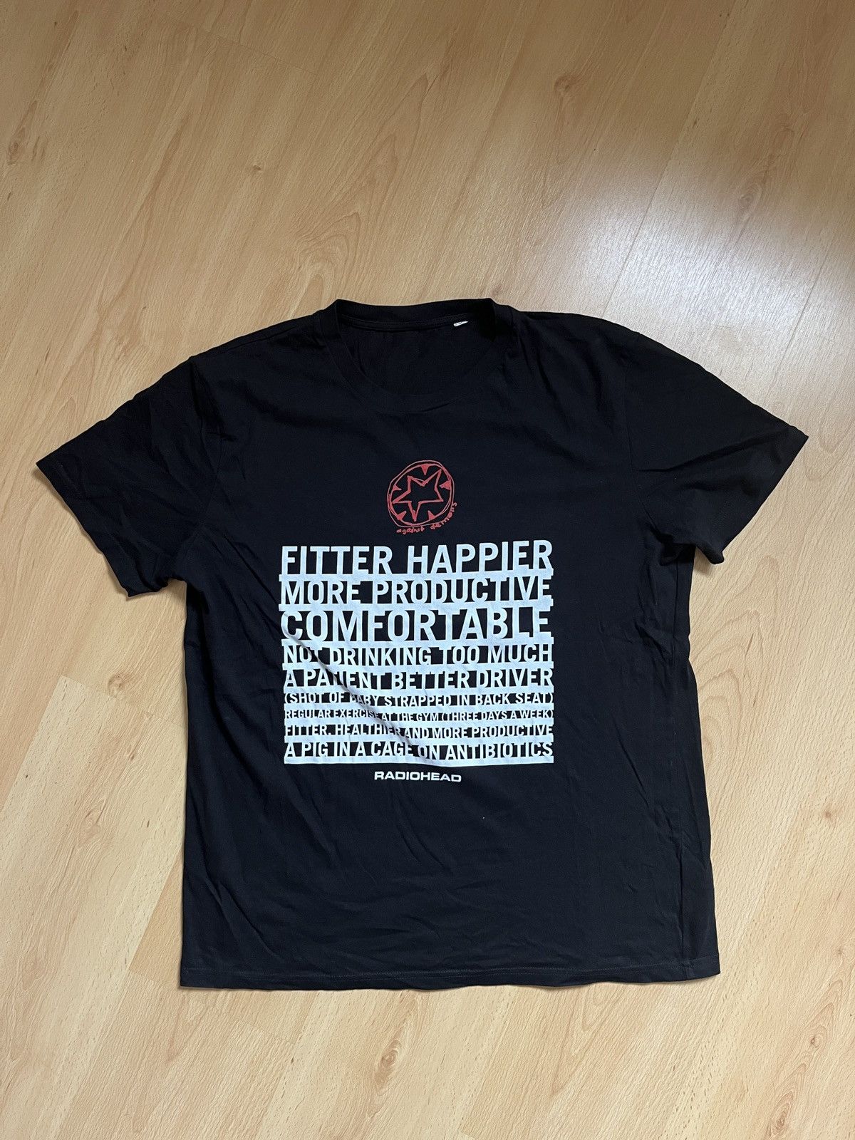 Band Tees Radiohead Fitter Happier Tee Hoodie, Sweatshirt | FlexRushtees.com