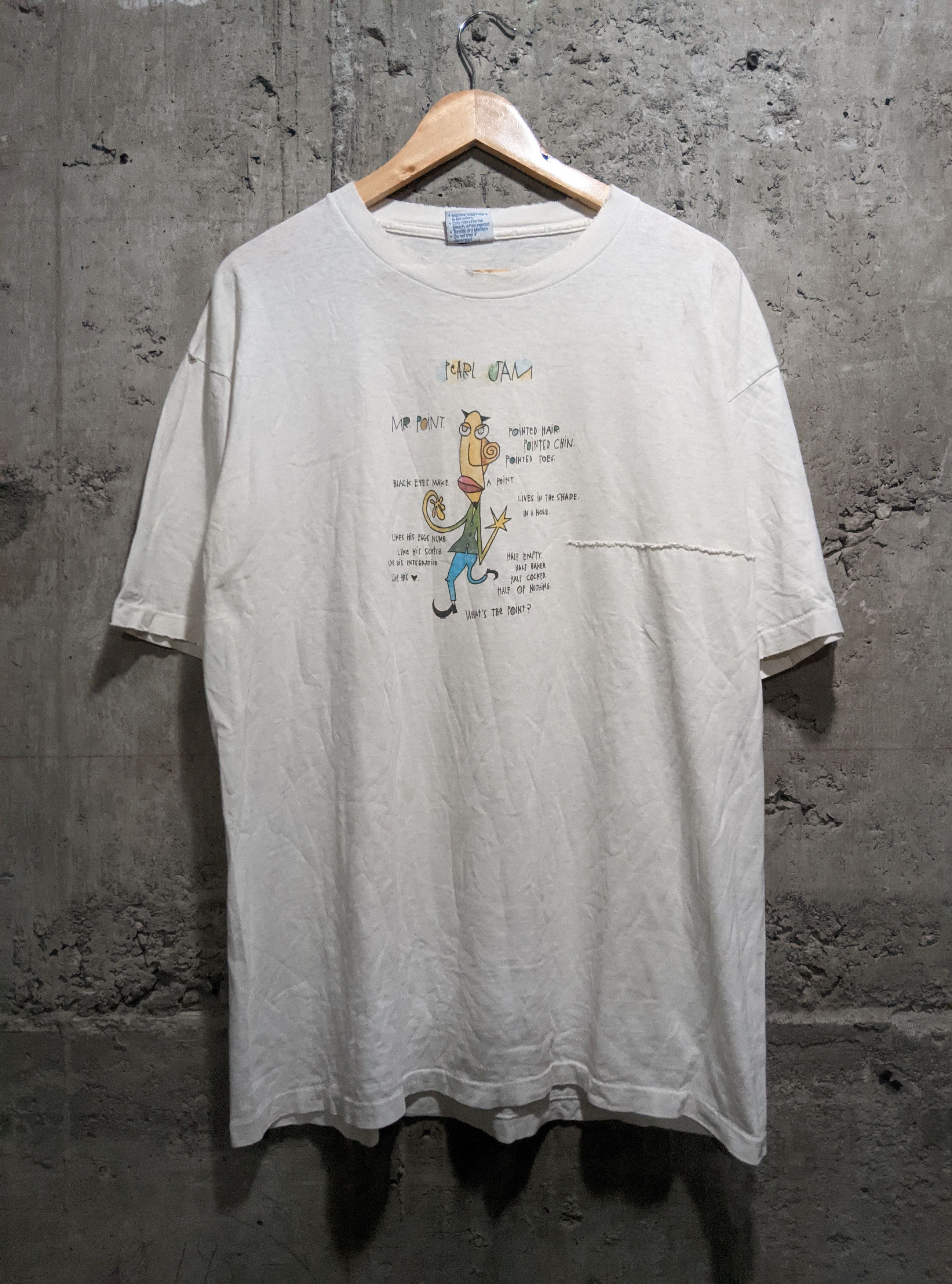 Vintage 1995 Thrashed Pearl Jam Mr Point Grunge T Shirt Hoodie, Sweatshirt | FlexRushtees.com