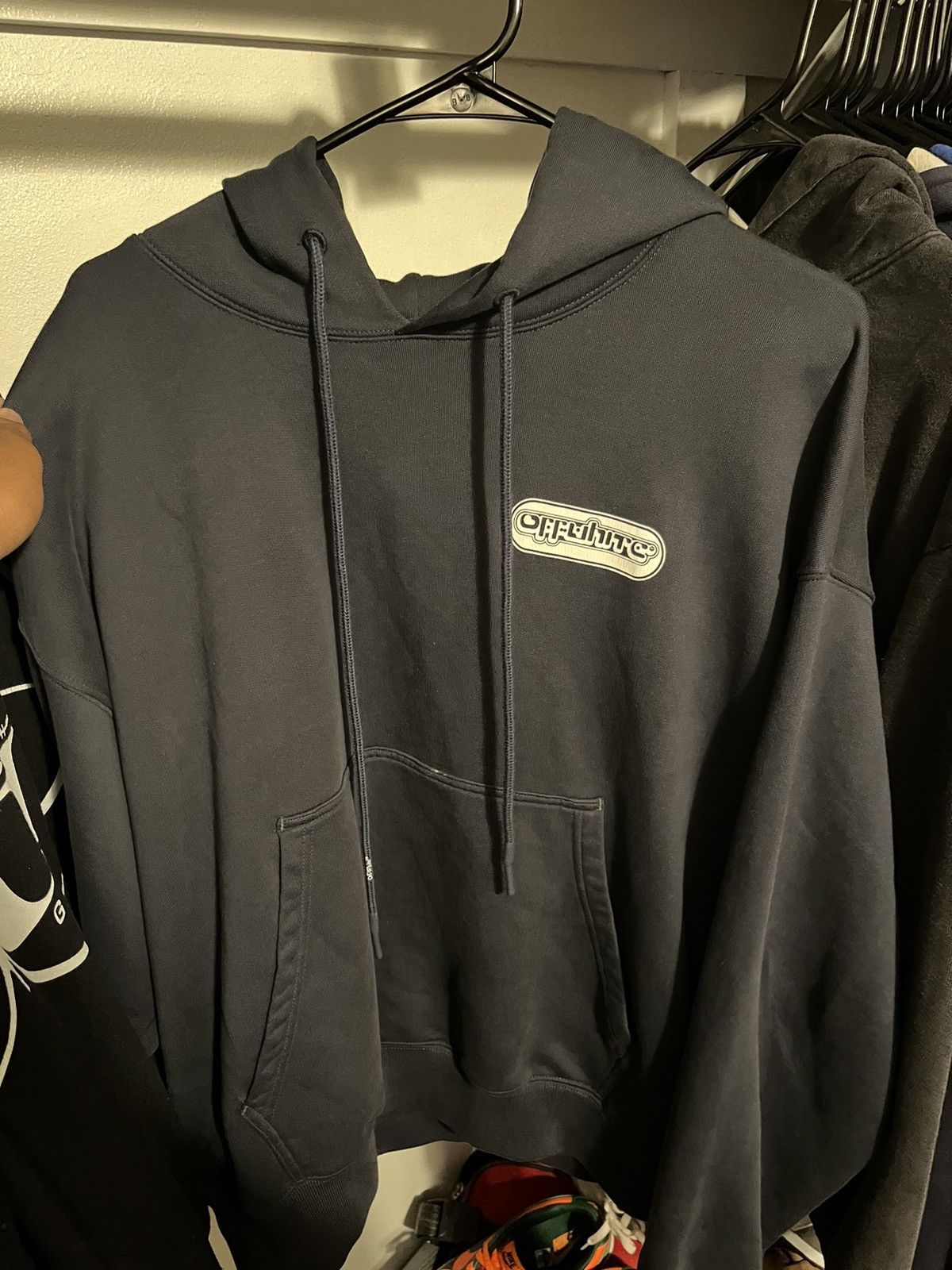 White Off White Hoodie Warrior Skate Hoodie Outer Space