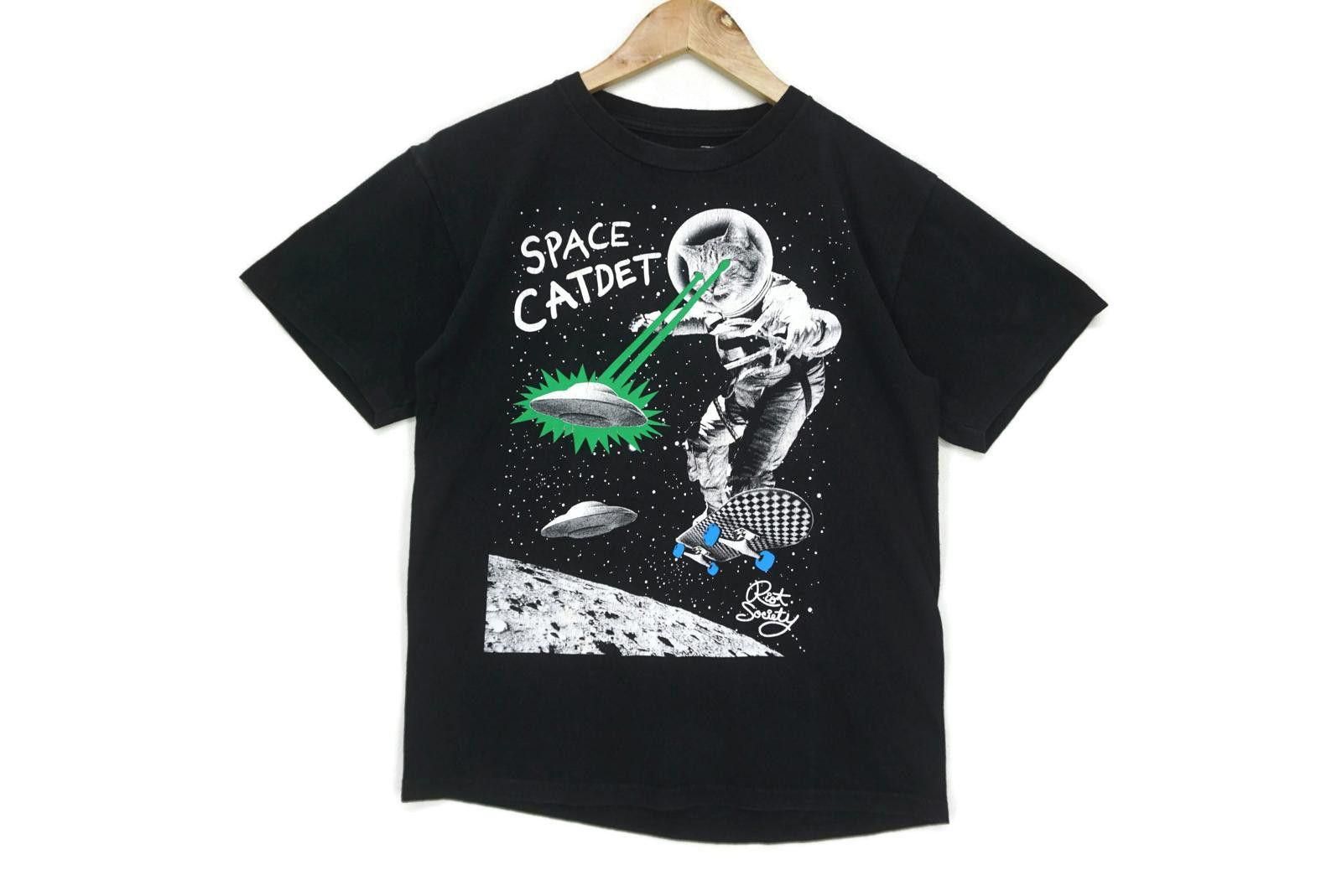 Riot Society Space Catdet Tee Made In Los Angeles Usa Shirt