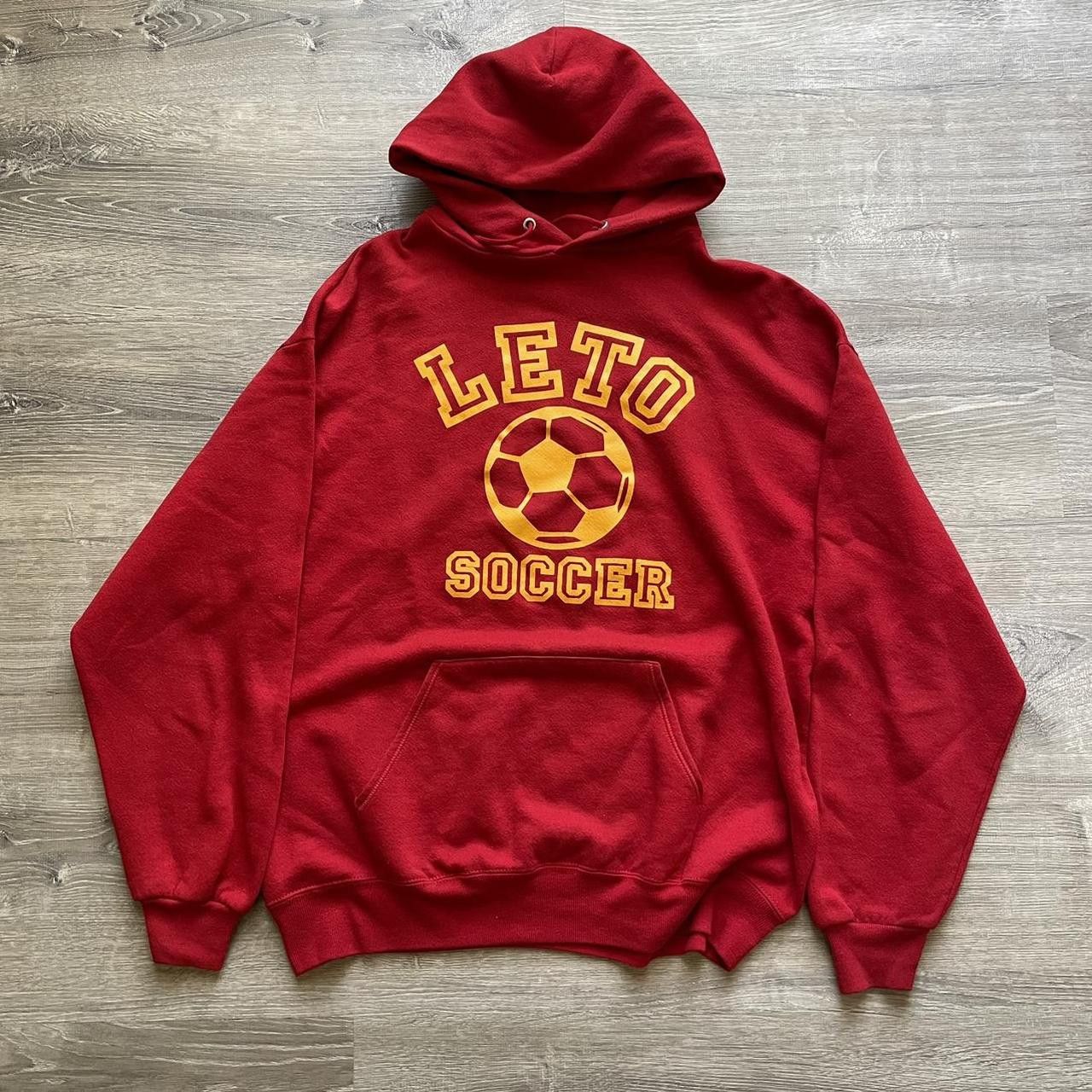 Vintage 90 S Red Jerzees Leto Soccer Hoodie