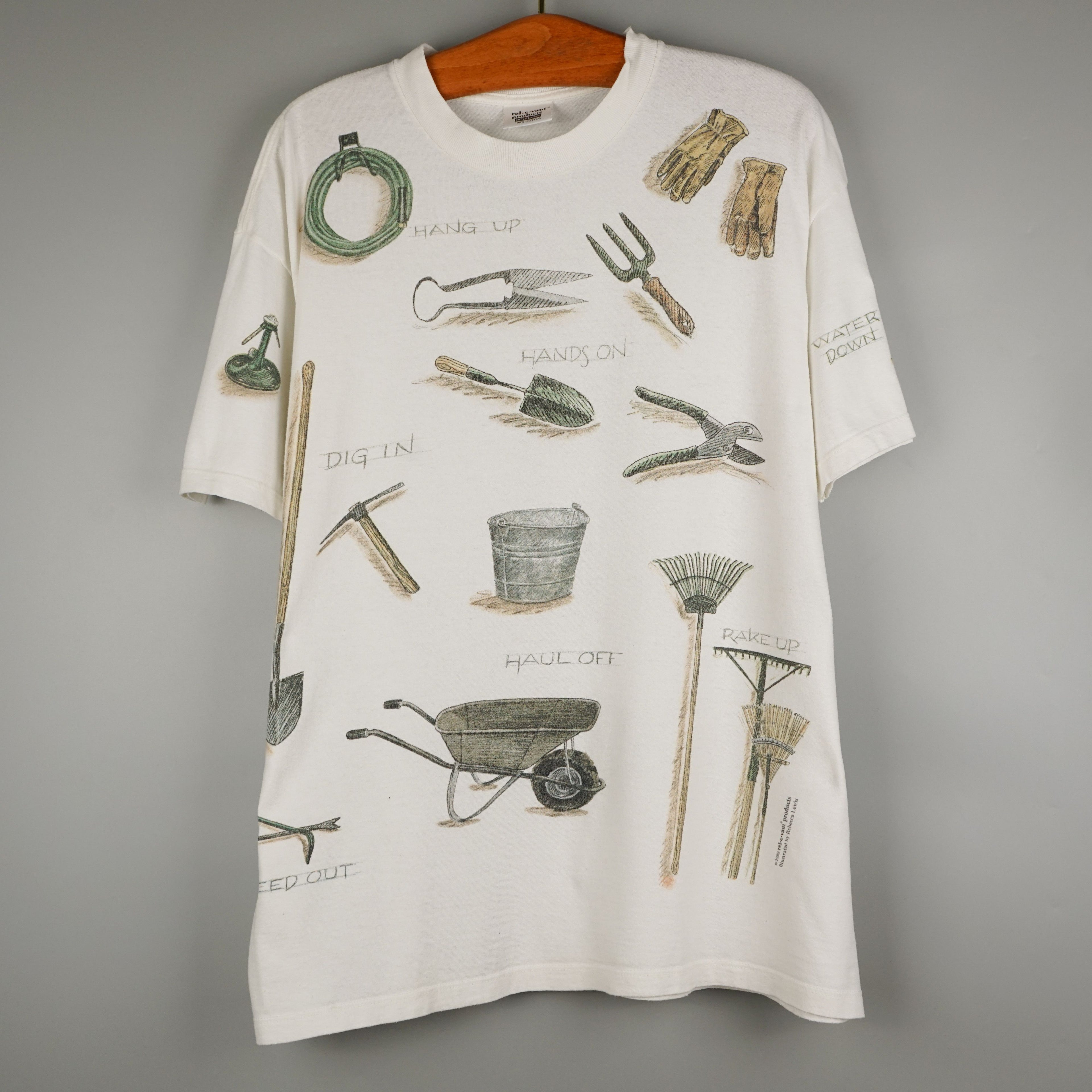 Vintage Rel E Vant Garden Illustration T Shirt 1999 Hoodie, Sweatshirt | FlexRushtees.com