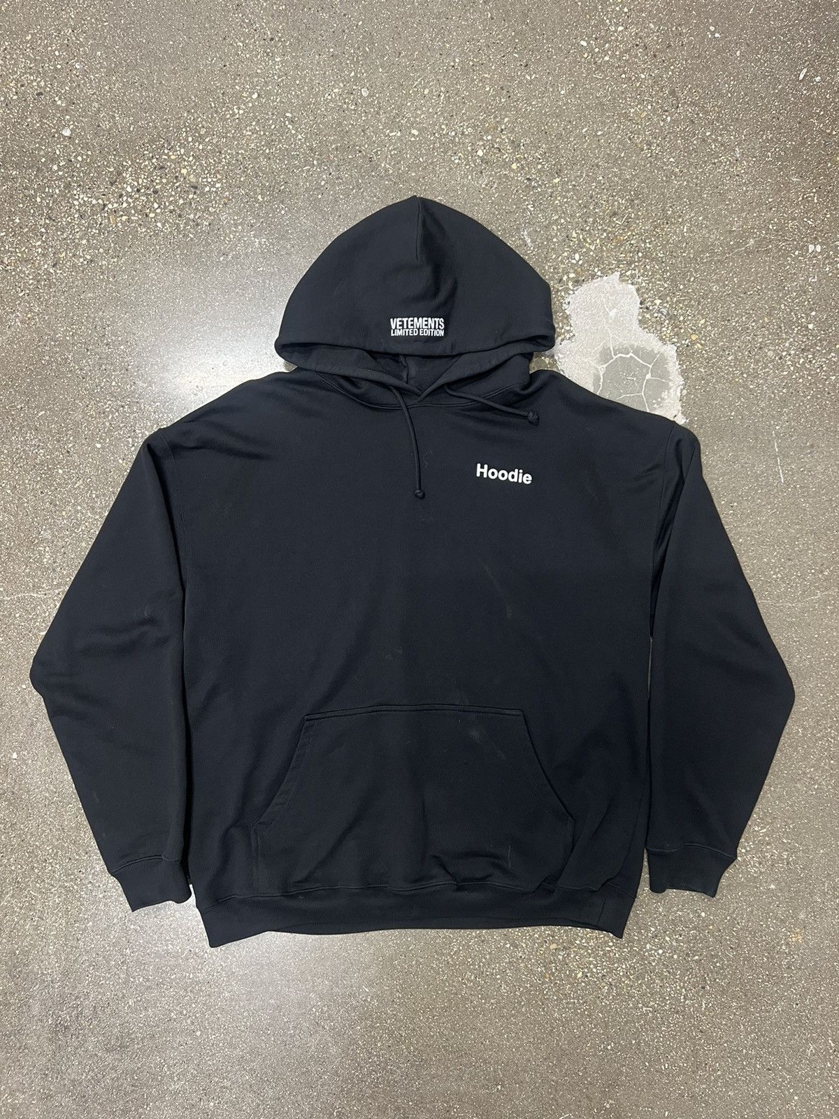 Vetements Black Hoodie Definition Pullover T-Shirts, Sweatshirt | FlexRushtees.com