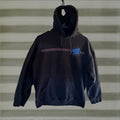 Vintage Santa Cruz Hoodie Graphic Print Black Men M Pullover Hooded Crew Neck Cotton Fleece Winter F