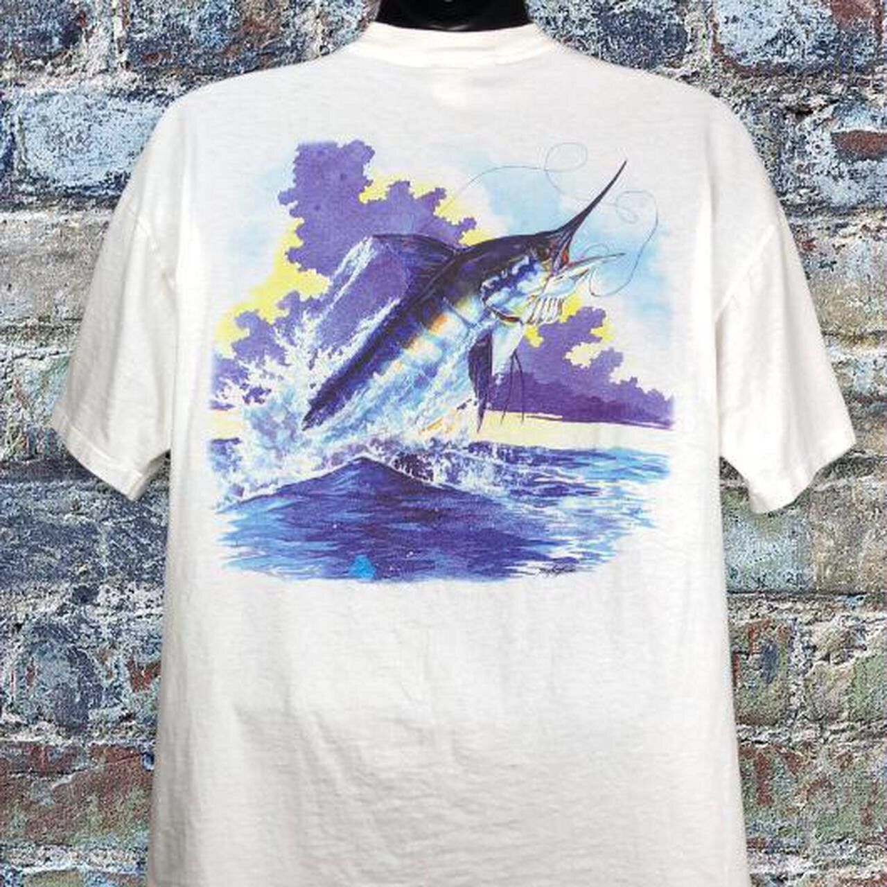 Vintage Hook Tackle Marlin Fishing Outdoor Nature Ocean T Shirt