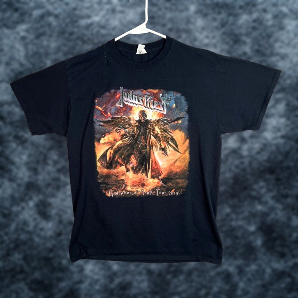 Jerzees Vintage Judas Priest Redeemer Of Souls 2014 Tour Black Band T Shirt Mens Size Large Hoodie, Sweatshirt