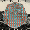 Vintage Rock Roll Cowboy Western Navajo Longslevee Shirt