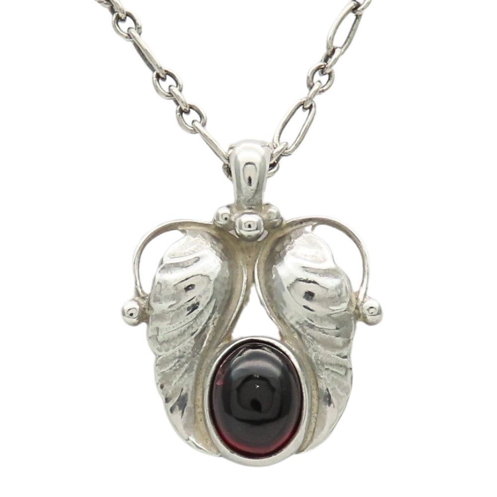 Other Georg Jensen Heritage Silver925 Garnet Necklace Metal Necklace Duty Free For Usa