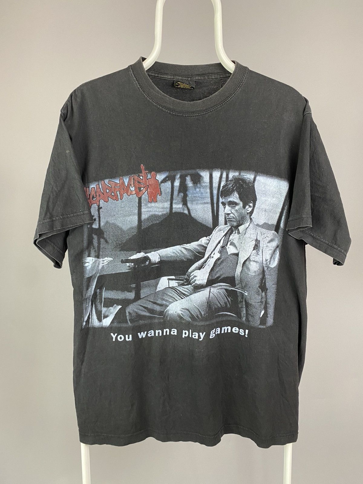 Vintage Scarface Graphic Tee You Wanna Play Games Hoodie, Sweatshirt | FlexRushtees.com