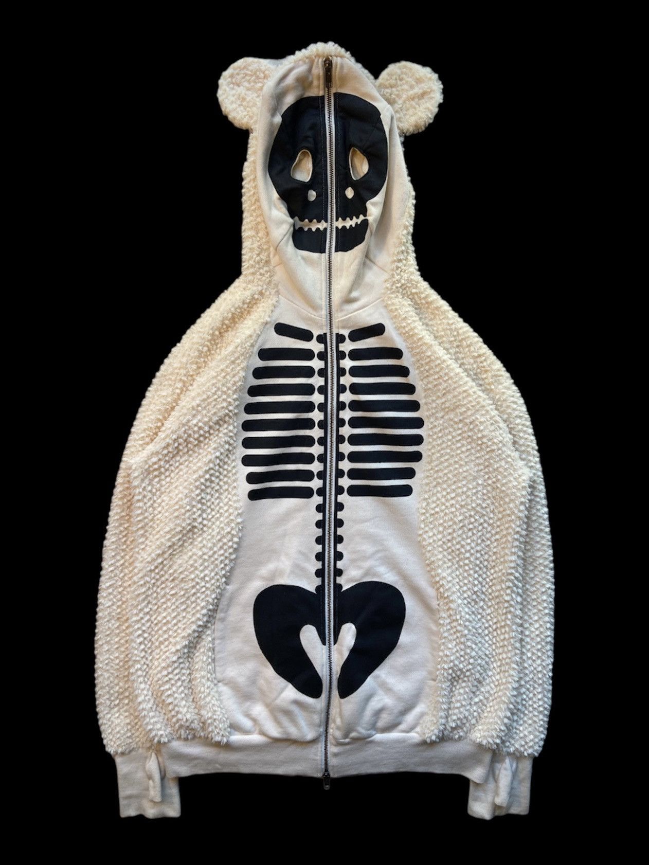 Net Ne Net Bear Skeleton Zip Up Hoodie