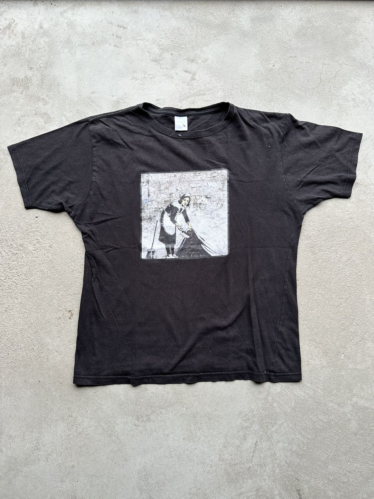 Vintage 00s Banksy Street Art Tee Hoodie, Sweatshirt | FlexRushtees.com