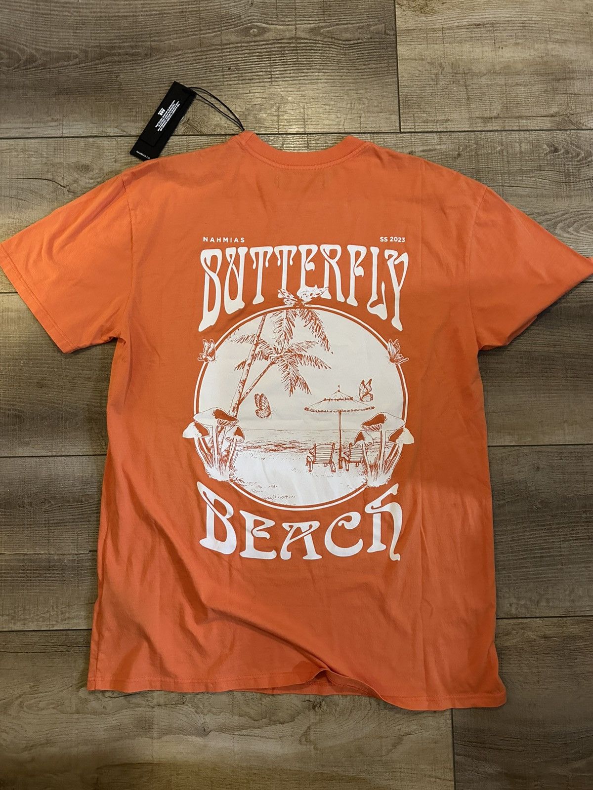 Nahmias Butterfly Beach Tee Orange M Nwt