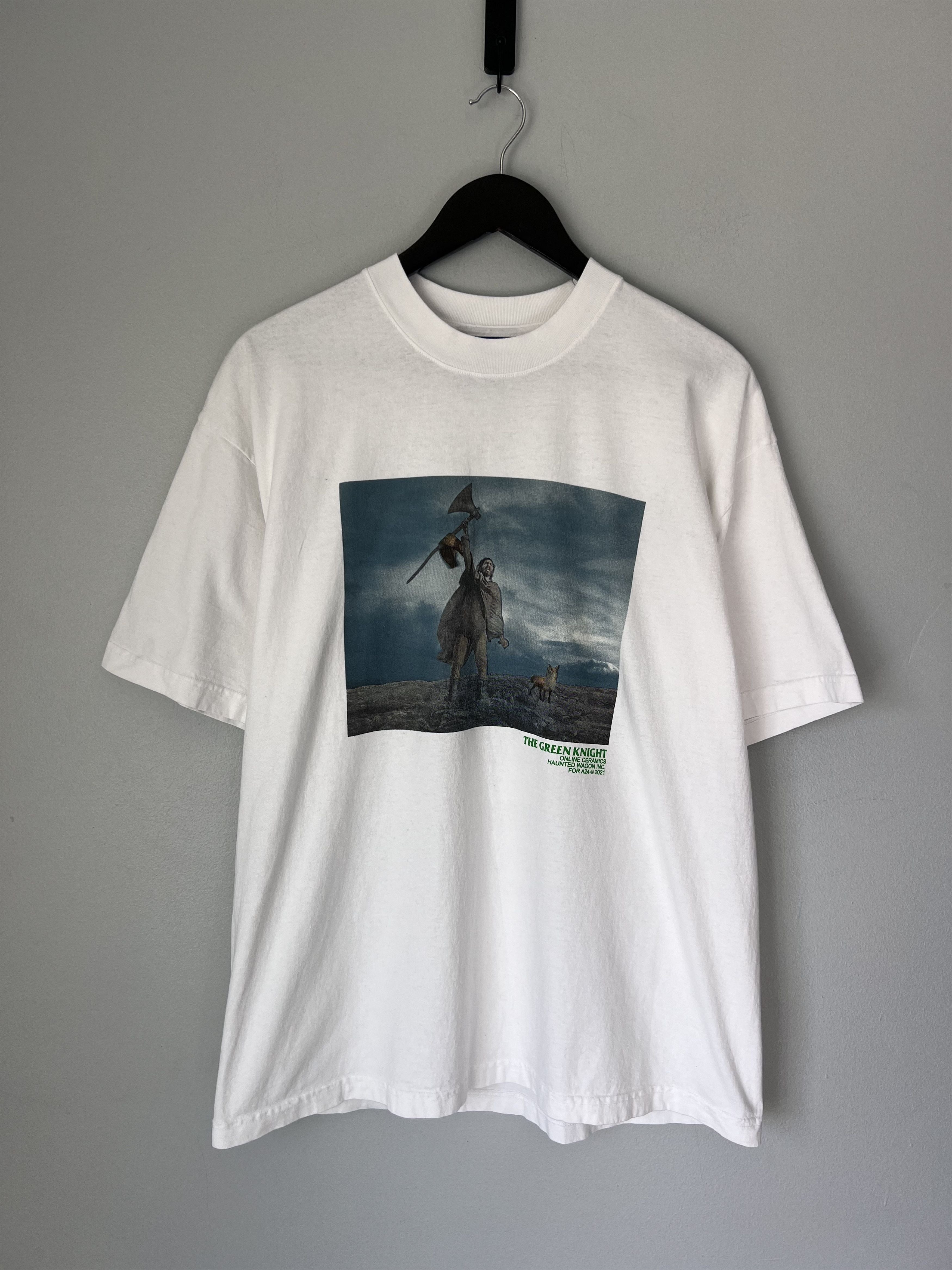Ceramics Online Ceramics A24 Green Knight Tee In White Hoodie, Sweatshirt | FlexRushtees.com