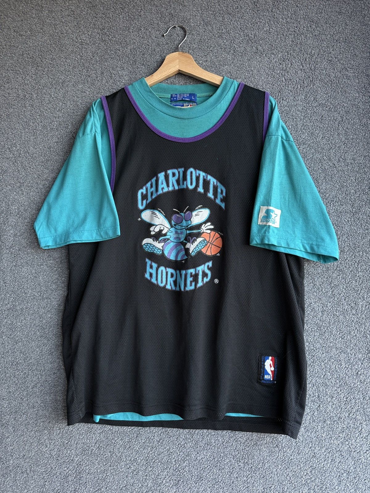 Vintage Starter Charlotte Hornets Basketball Jersey T Shirt
