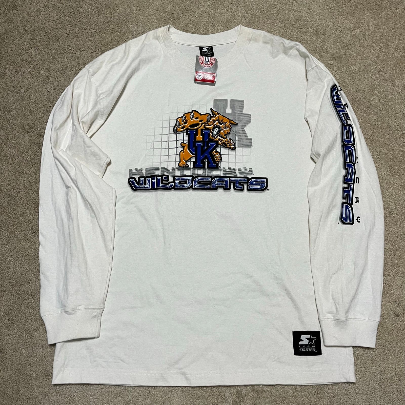 1996 Starter Kentucky Wildcats Long Sleeve T Shirt Large Nwt