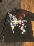 Vintage Airbrush Graffiti Butterfly L S Tee Custom Hoodie, Sweatshirt | FlexRushtees.com