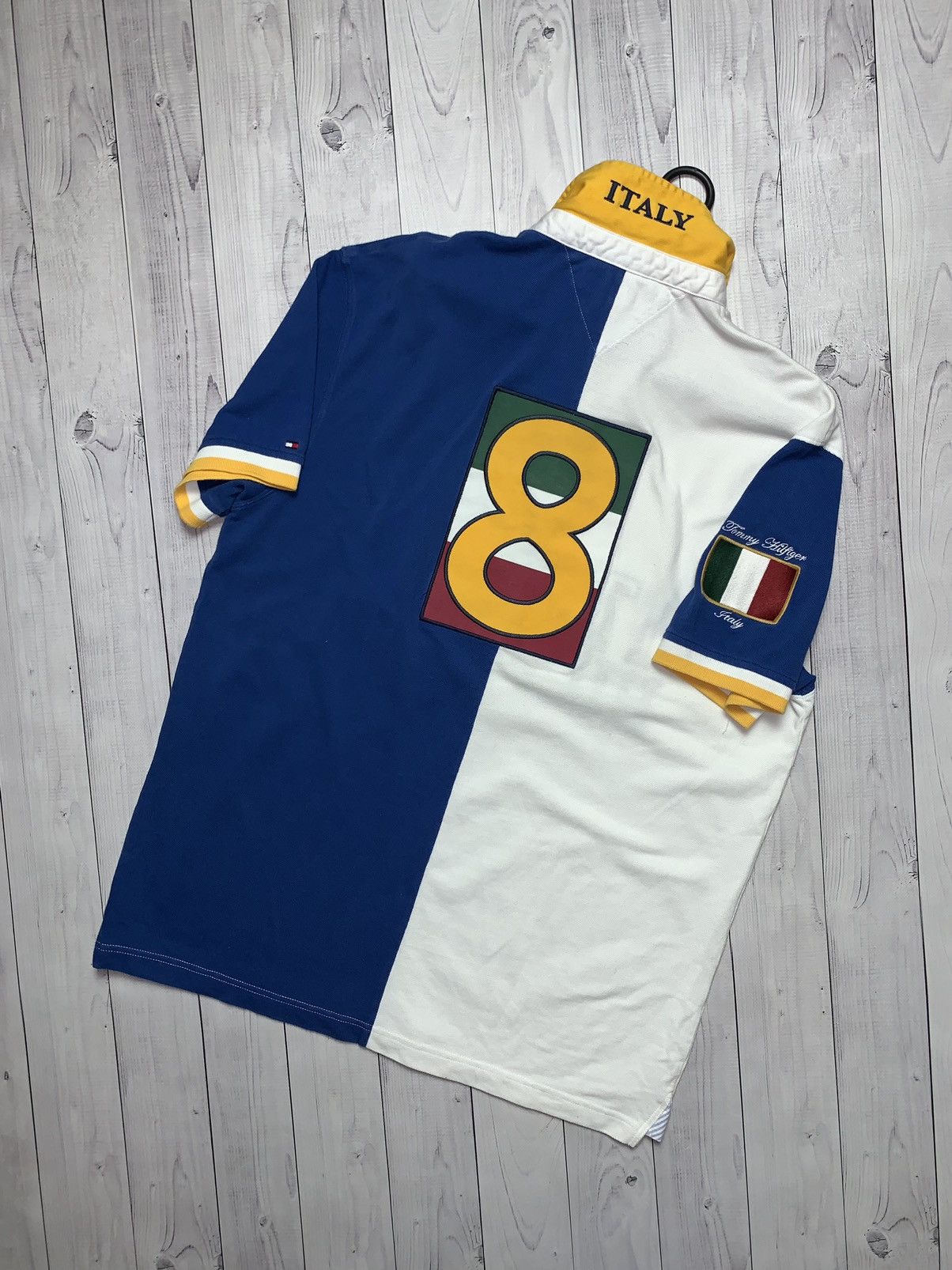 Tommy Hilfiger X Vintage Vintage Tommy Hilfiger Italy Big Logo Rugby Size L T-Shirts, Hoodie, Sweatshirt