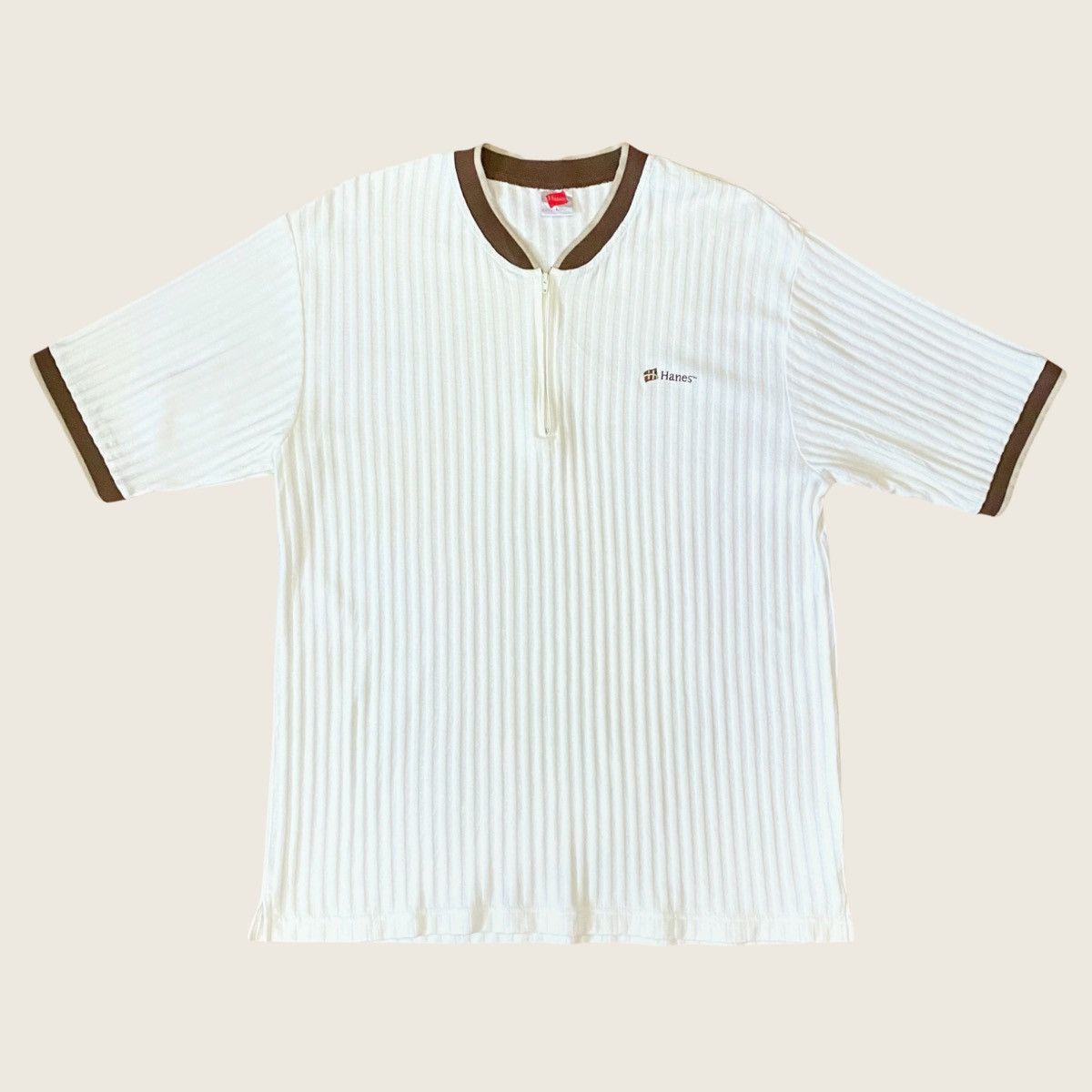Vintage Hanes Cotton V Neck Zipper