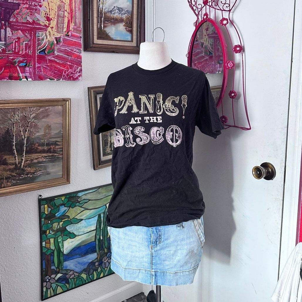 Other Hot Topic Tultex Panic At The Disco Graphic Black Shirt Hoodie, Sweatshirt | FlexRushtees.com