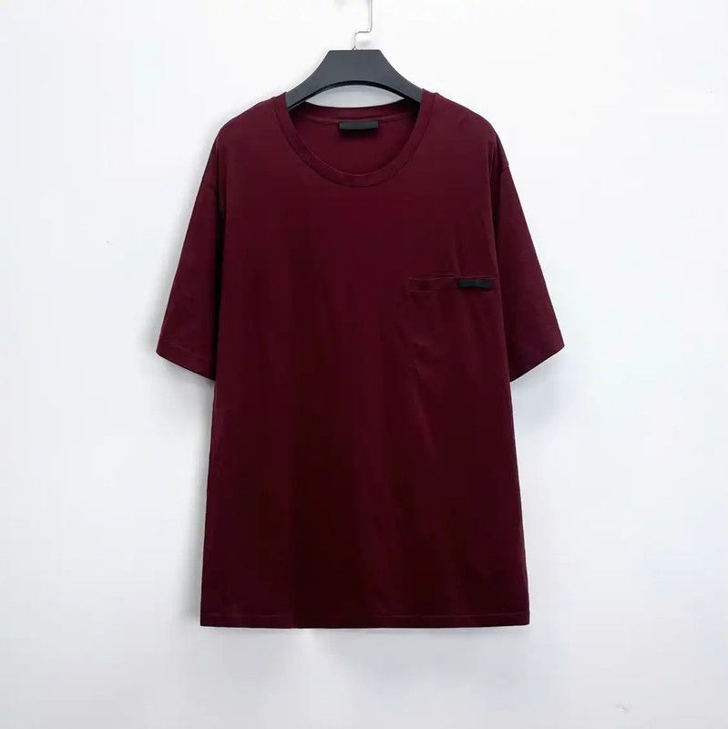 Prada Men S Red Logo T Shirt For Spring Autumn