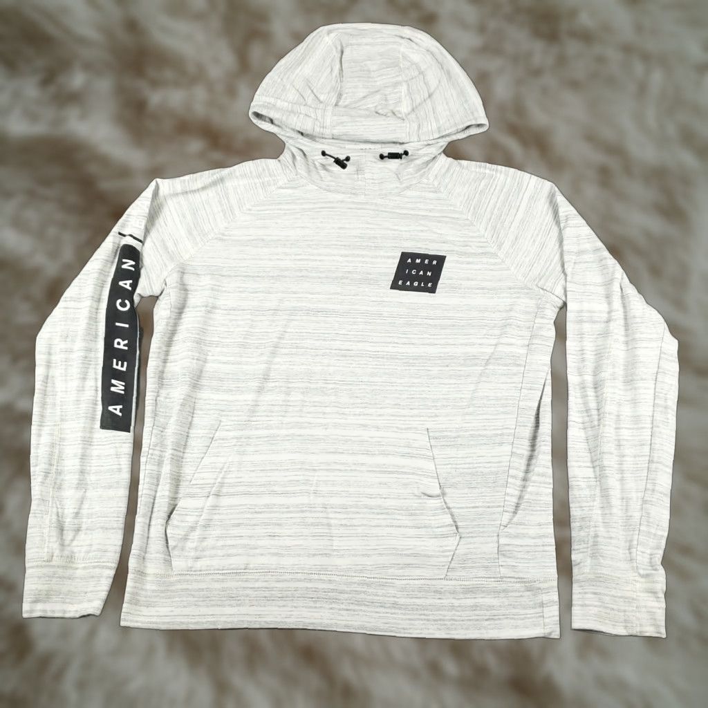American Eagle Outfitters Vintage American Eagle Hoodie Pullover Sweatshirt Mens Medium Gray Casual