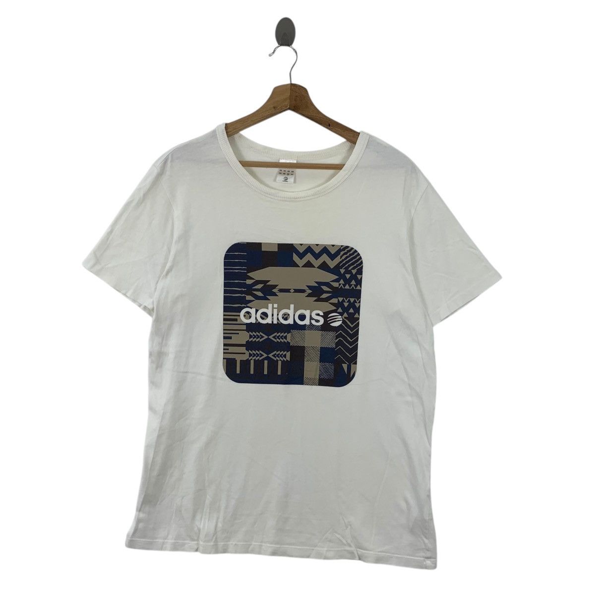 Adidas Neo Label Native Aztec Navajo Logo Tee Shirt Top