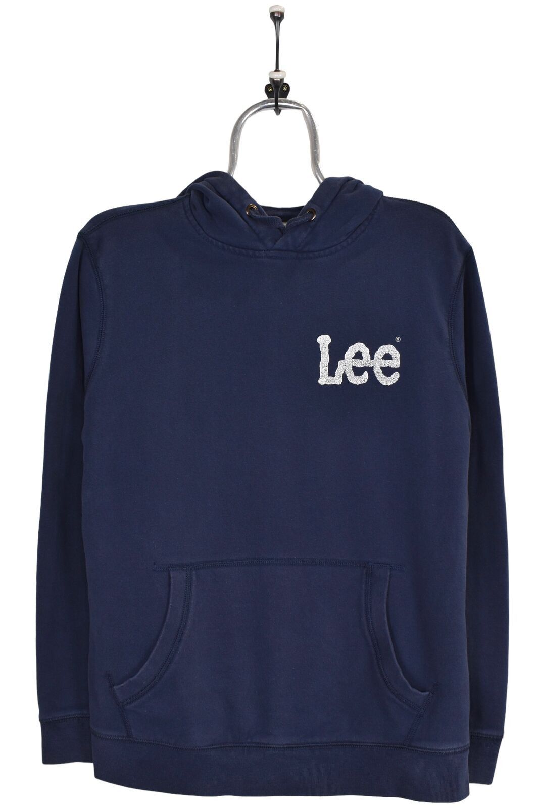Vintage Lee Hoodie Navy Blue Graphic Sweatshirt Small T-Shirts | FlexRushtees.com