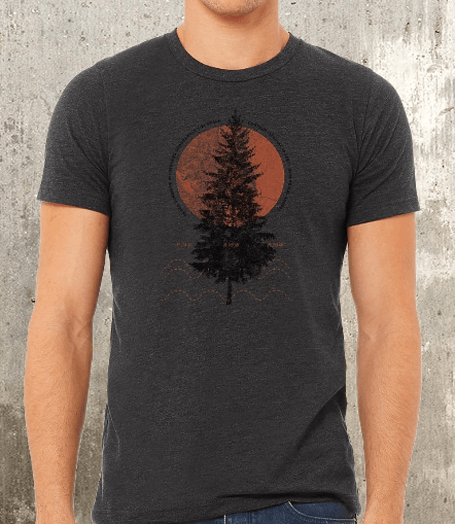 Vintage Men S Mountain T Shirt Map Of The Pines