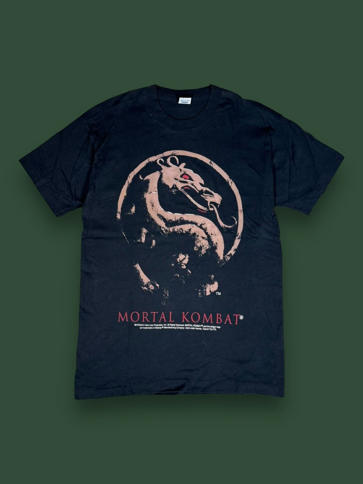 Vintage 1990s Mortal Kombat Dragon Logo Promo Tee