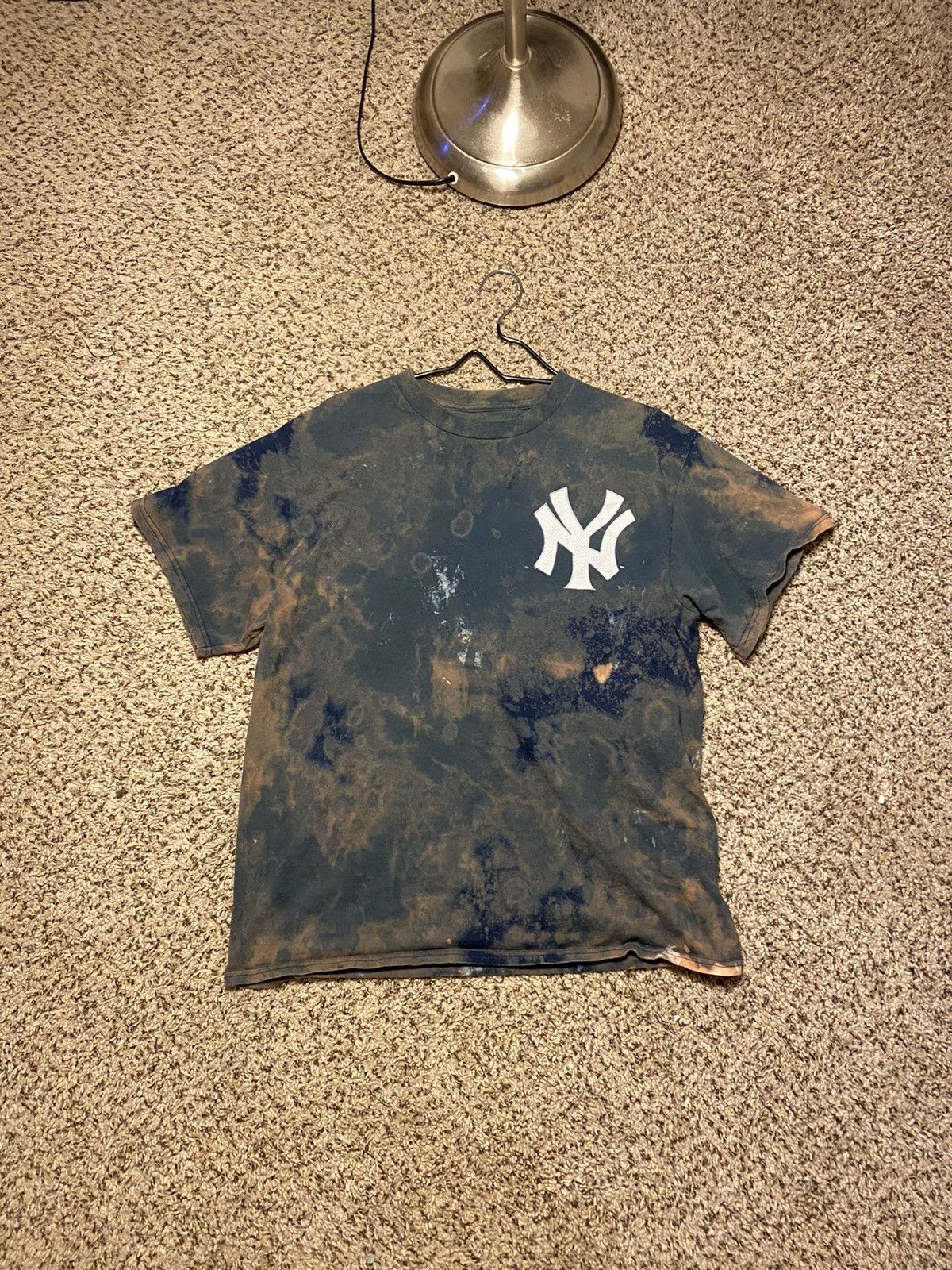 Majestic Yankees 27 Stanton Bleach Paint Tee Hoodie, Sweatshirt | FlexRushtees.com