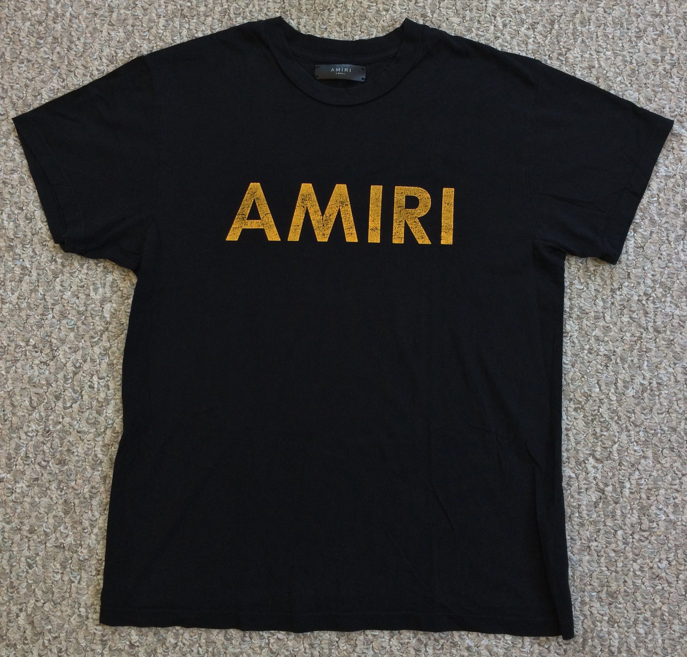 Amiri Oversized Distressed Logo Tee Hoodie, Sweatshirt | FlexRushtees.com