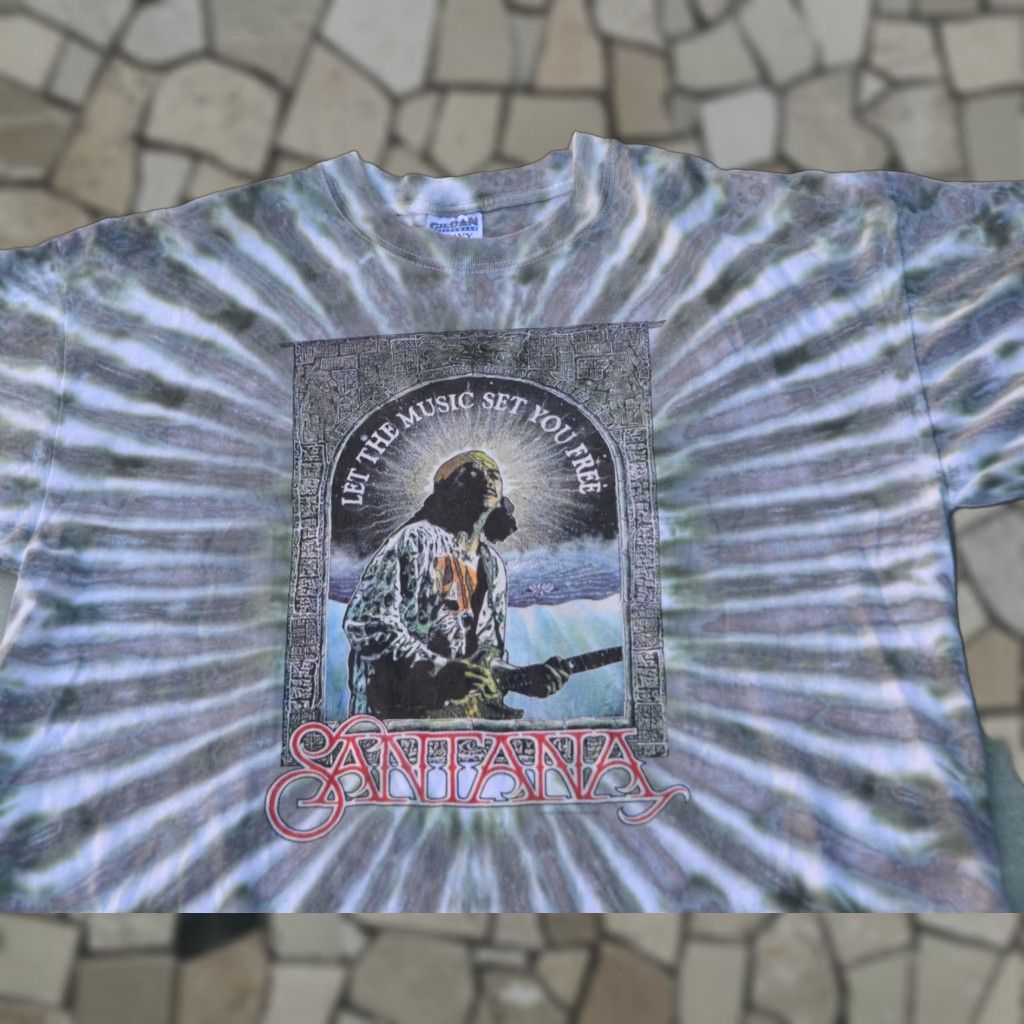 Gildan Vintage 1998 Carlos Santana Let The Music Set You Free Men S Tie Dye T Shirt Xl Multicolor Sh