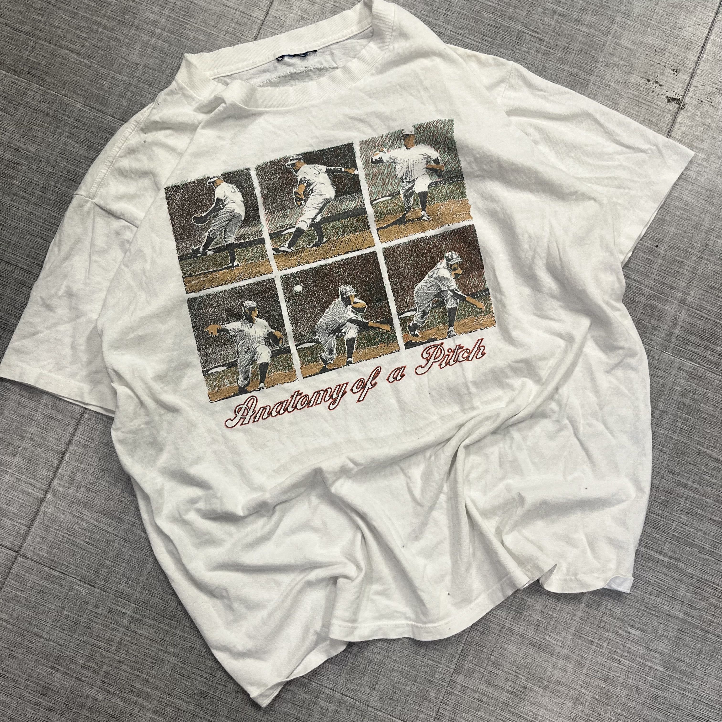Starter Vtg 90s Antonomy Of A Pitch Baseball Tee