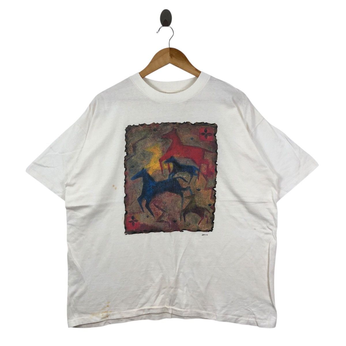 Vintage 90s Marcie Ziv Horses Art T Shirt Vintage Artist Hoodie, Sweatshirt | FlexRushtees.com