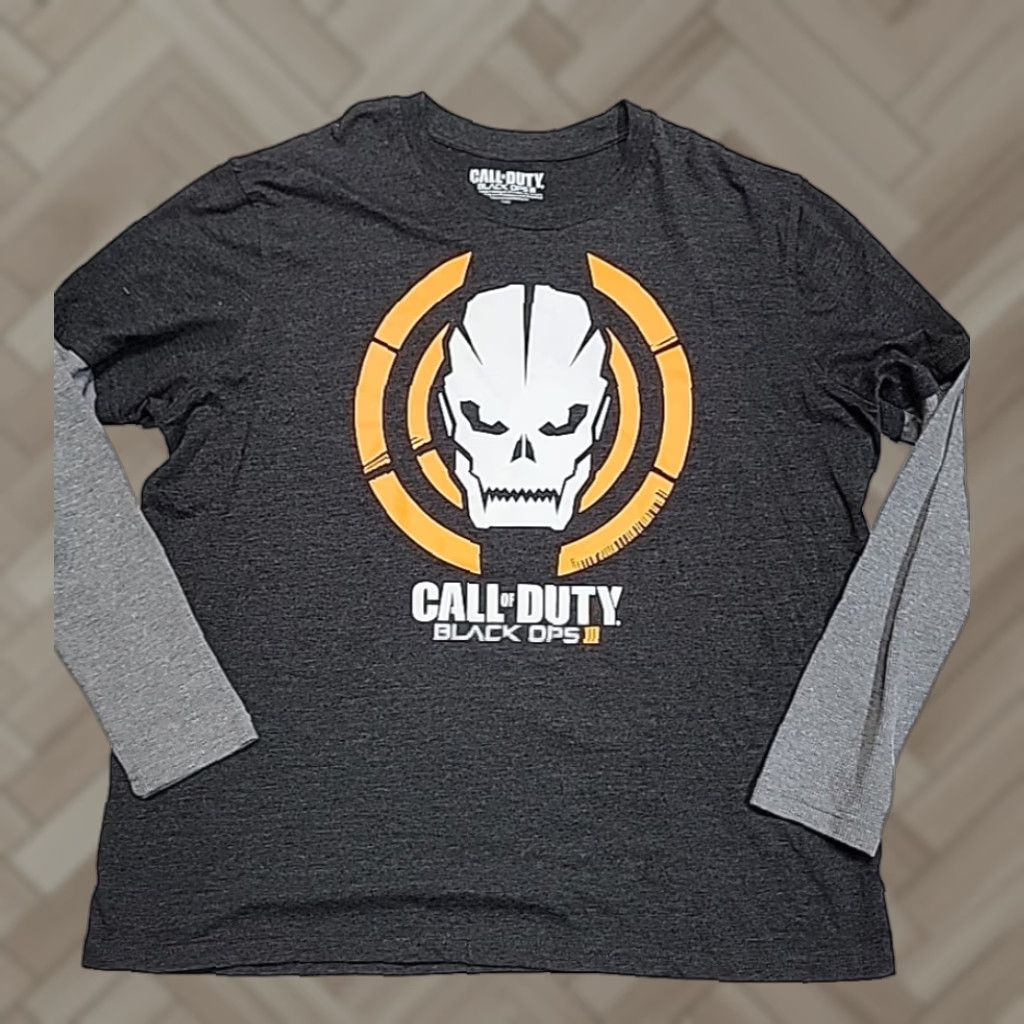 Vintage Call Of Duty Black Ops 3 Waffel Thermal Sleeve Black Long Sleeve Shirt Men S 2xl